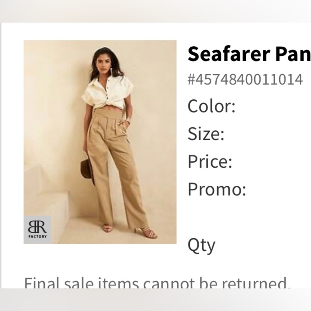 Brand new Banana Republic cargo pants